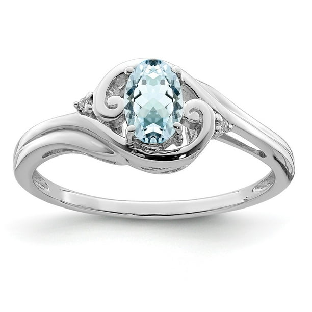 Sterling Silver 2 MM Aquamarine Ring Sterling Silver 2 MM Aquamarine Ring